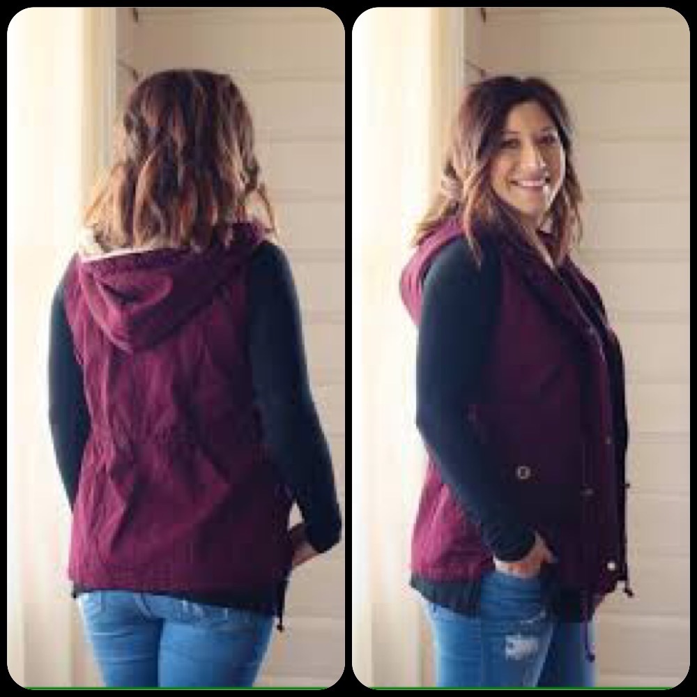 Mulberry Hooded Utility Vest Plus Size - Picture 4 of 5